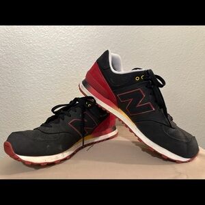 New Balance Men's Black and Red Sneakers